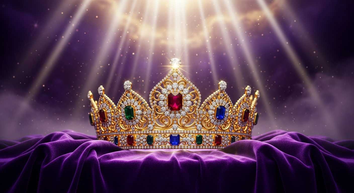 Golden crown in divine light